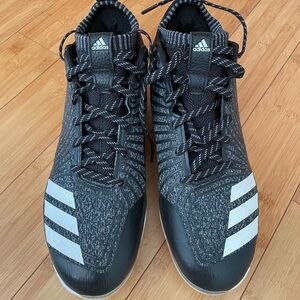 Baseball Adidas shoes—  Black and Gray High-Top Sneakers